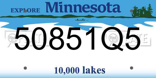 50851Q5 Minnesota License Plate