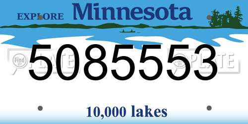 5085553 Minnesota License Plate