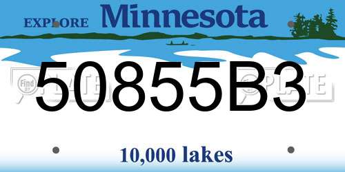 50855B3 Minnesota License Plate