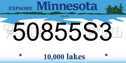 50855S3 Minnesota License Plate