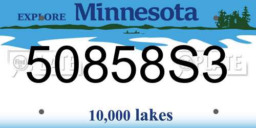 50858S3 Minnesota License Plate