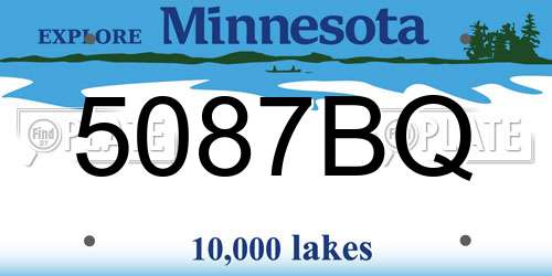 5087BQ Minnesota License Plate