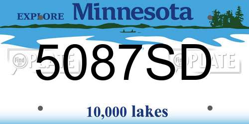 5087SD Minnesota License Plate