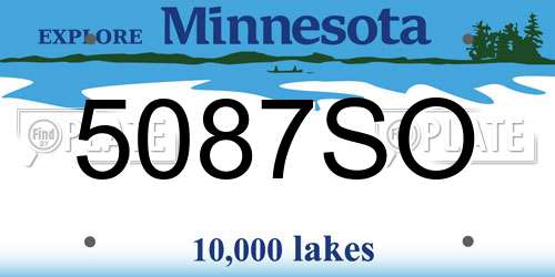 5087SO Minnesota License Plate