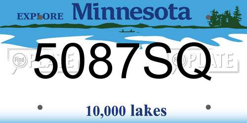 5087SQ Minnesota License Plate