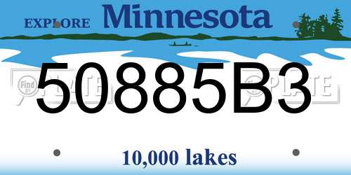 50885B3 Minnesota License Plate