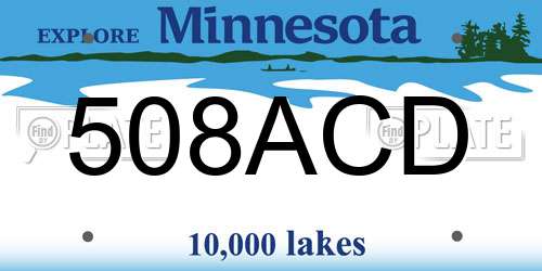 508ACD Minnesota License Plate