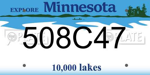 508C47 Minnesota License Plate