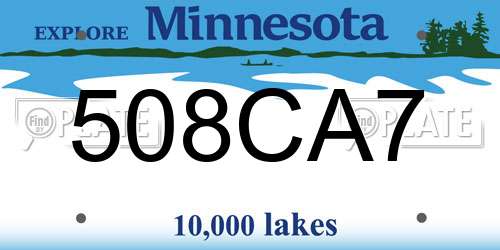 508CA7 Minnesota License Plate