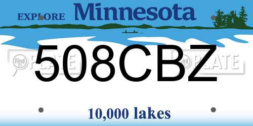 508CBZ Minnesota License Plate