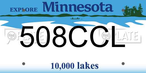 508CCL Minnesota License Plate