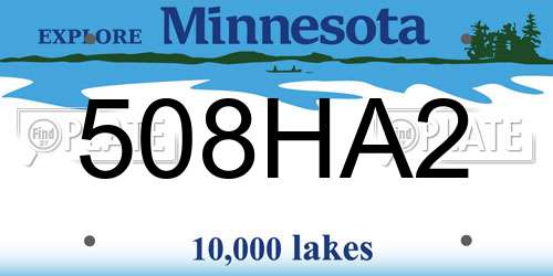 508HA2 Minnesota License Plate
