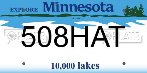 508HAT Minnesota License Plate