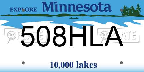 508HLA Minnesota License Plate
