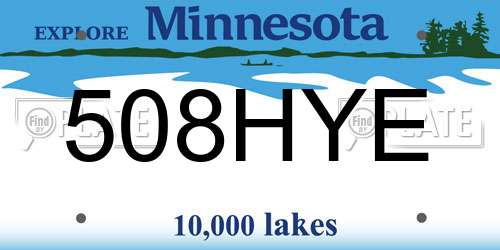 508HYE Minnesota License Plate