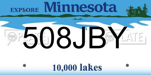 508JBY Minnesota License Plate