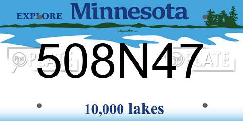 508N47 Minnesota License Plate