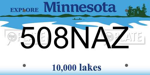508NAZ Minnesota License Plate