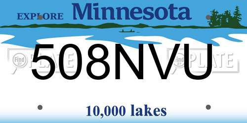 508NVU Minnesota License Plate