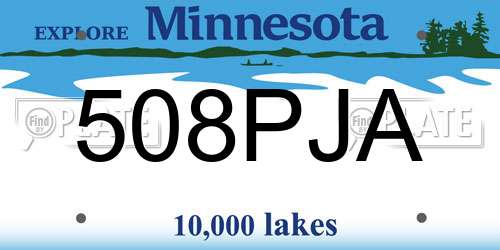 508PJA Minnesota License Plate