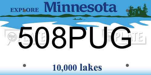 508PUG Minnesota License Plate