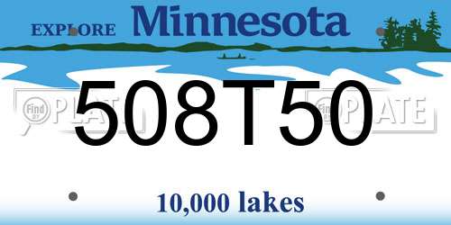 508T50 Minnesota License Plate