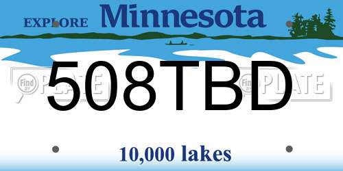 508TBD Minnesota License Plate