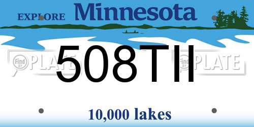 508TII Minnesota License Plate