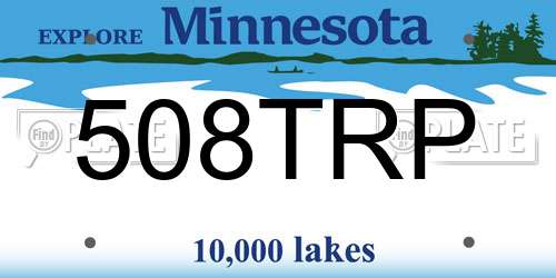 508TRP Minnesota License Plate
