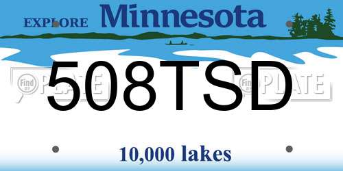 508TSD Minnesota License Plate