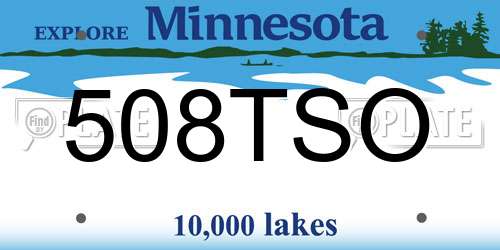 508TSO Minnesota License Plate