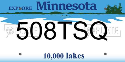 508TSQ Minnesota License Plate