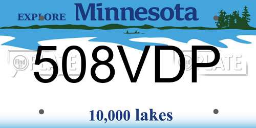 508VDP Minnesota License Plate