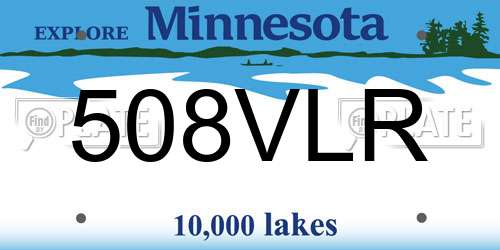 508VLR Minnesota License Plate