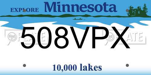 508VPX Minnesota License Plate