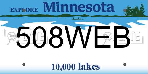 508WEB Minnesota License Plate