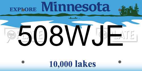 508WJE Minnesota License Plate
