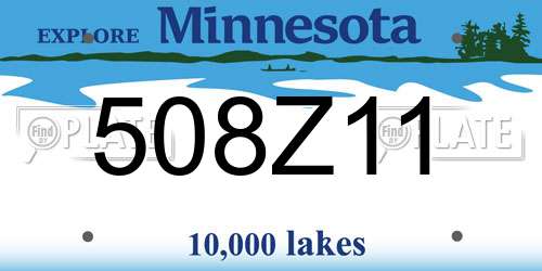 508Z11 Minnesota License Plate