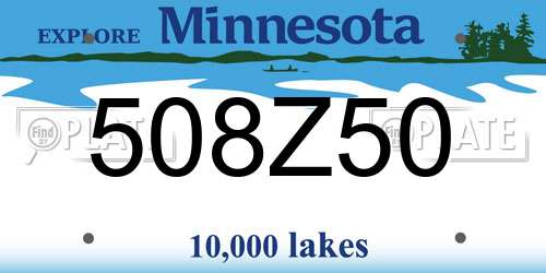 508Z50 Minnesota License Plate
