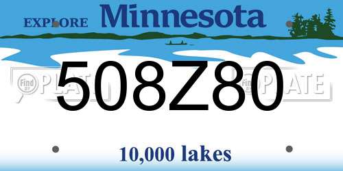 508Z80 Minnesota License Plate