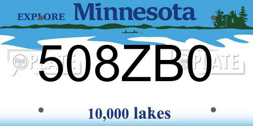 508ZB0 Minnesota License Plate