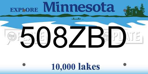 508ZBD Minnesota License Plate