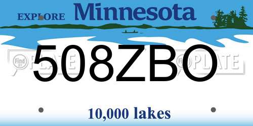 508ZBO Minnesota License Plate