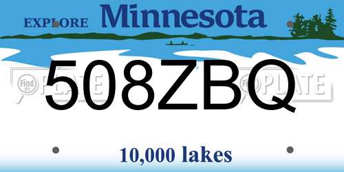 508ZBQ Minnesota License Plate