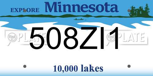 508ZI1 Minnesota License Plate