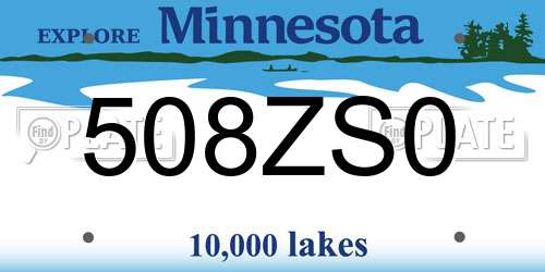 508ZS0 Minnesota License Plate