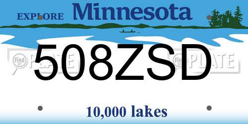 508ZSD Minnesota License Plate