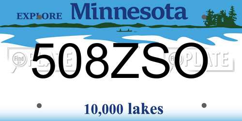 508ZSO Minnesota License Plate