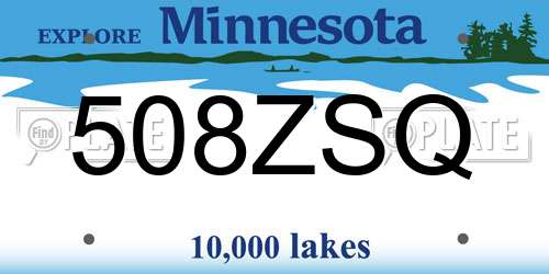 508ZSQ Minnesota License Plate