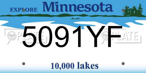 5091YF Minnesota License Plate